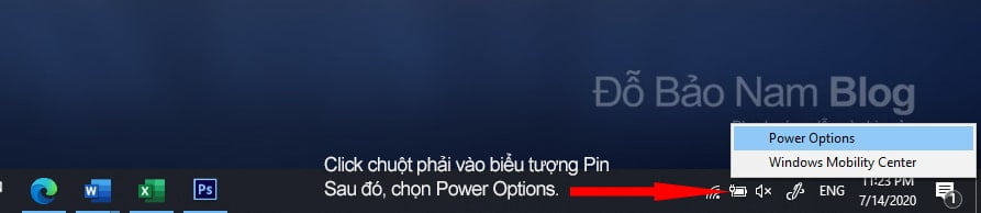 Cách tắt chế độ sleep Win 10 thông qua thanh taskbar