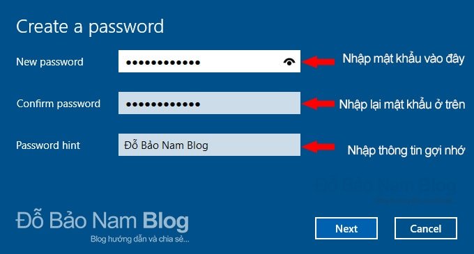 Các bước cài đặt mật khẩu cho máy tính Win 10 - Nhập mật khẩu