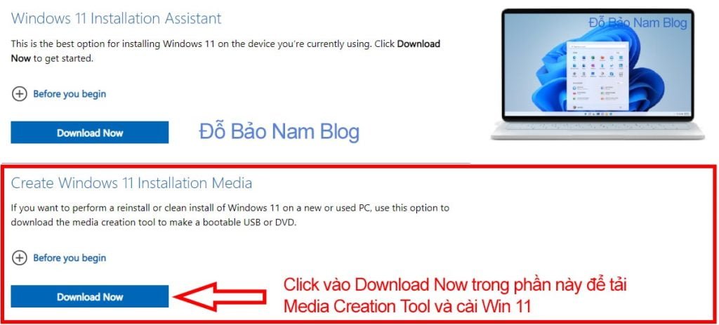 Bước 1: Download Media Creation Tool và cài đặt