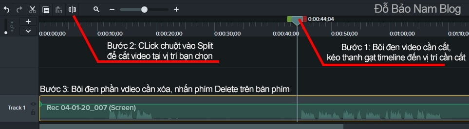 Cách cắt ghép video, loại bỏ video thừa trong Camtasia