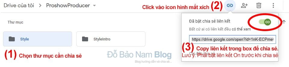 Cách chia sẻ thư mục trên Google Drive