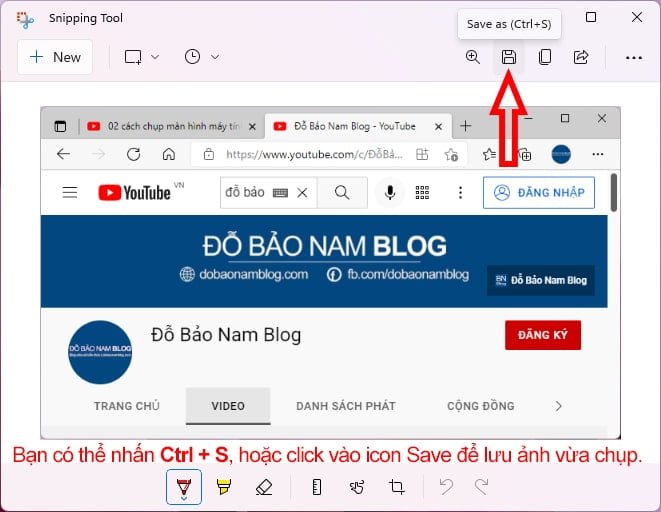 Sau đó, bạn nhấn Ctrl + S để lưu ảnh vào máy tính.