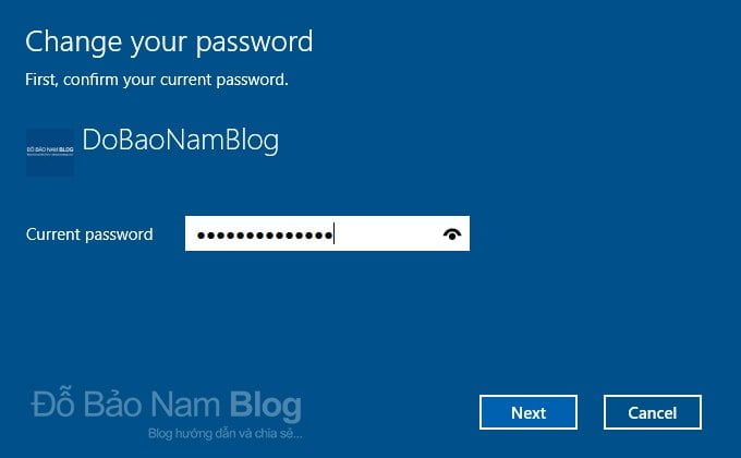 Các bước đổi mật khẩu máy tính Win 10 chi tiết - Nhập mật khẩu hiện tại
