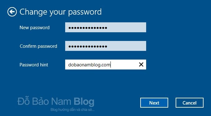 Các bước đổi mật khẩu máy tính Win 10 chi tiết - Nhập mật khẩu mới