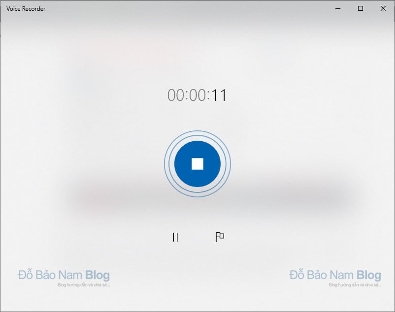 Nhấp vào Pause để tạm dừng ghi âm trên máy tính, stop để dừng thu âm