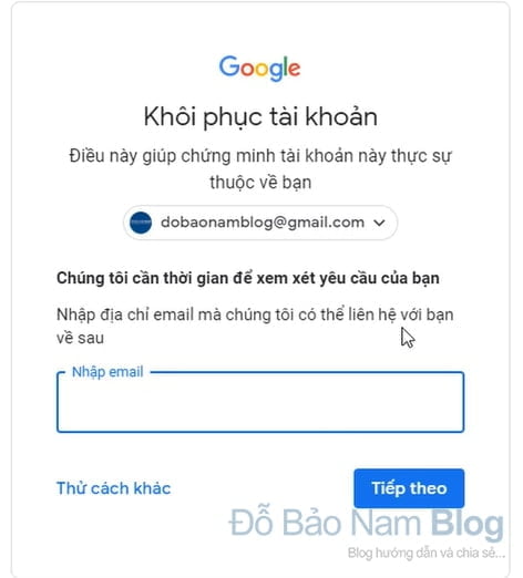 Hướng dẫn cách khôi phục tài khoản Gmail qua hình ảnh - Hình 3