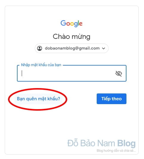 Hướng dẫn cách khôi phục tài khoản Google qua hình ảnh - Bước 02