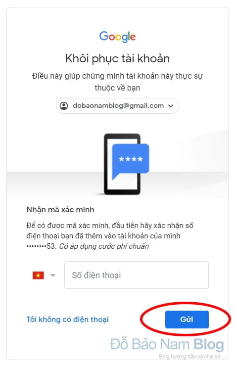 Hướng dẫn cách khôi phục tài khoản Google qua hình ảnh - Bước 04