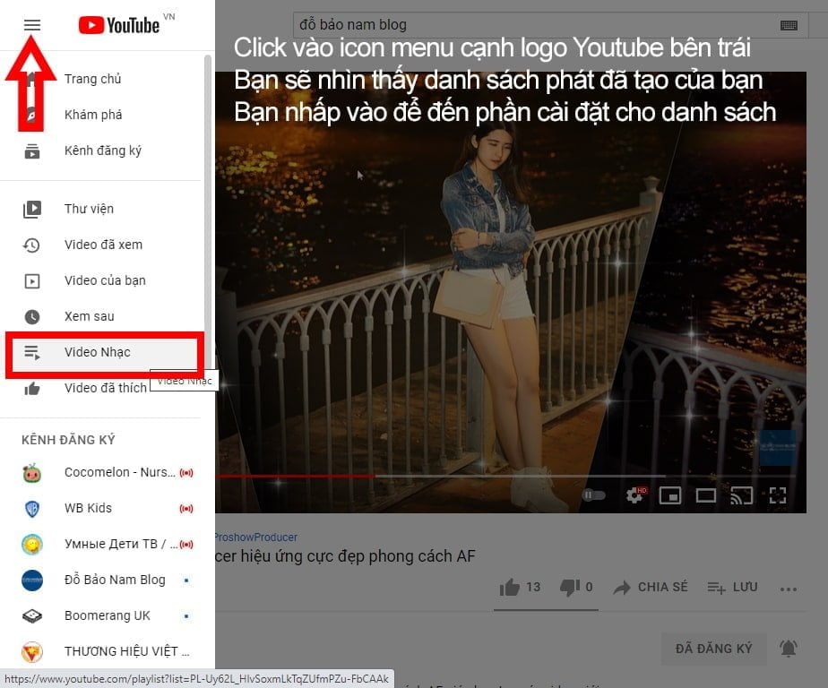 Cách lặp lại video Youtube theo danh sách phát B4