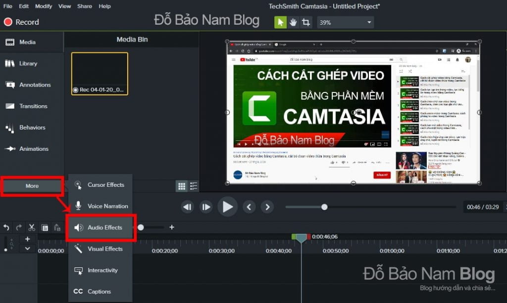 Cách lọc tạp âm trong video bằng phần mềm Camtasia