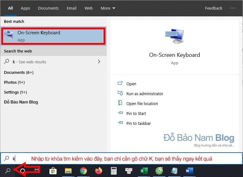 Cách mở bàn phím ảo Win 10 nhanh nhất từ thanh taskbar