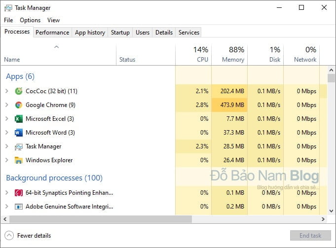 Các cách mở Task Manager Win 10, Win 7, 8/8.1…