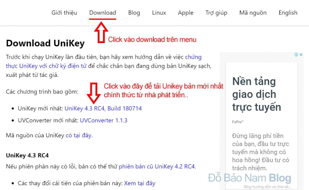 Cách tải Unikey miễn phí bản chính thức từ nhà phát triển