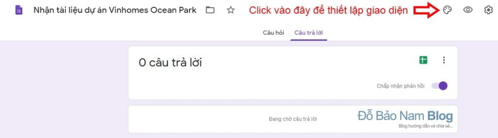 Thiết lập giao diện cho Google biểu mẫu