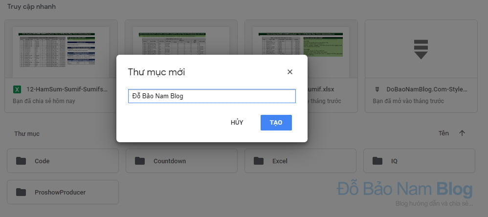 Cách tạo thư mục trên Google Driver - Đặt tên cho thư mục