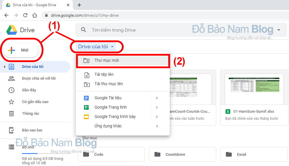 Cách tạo thư mục trên Google Driver từ máy tính