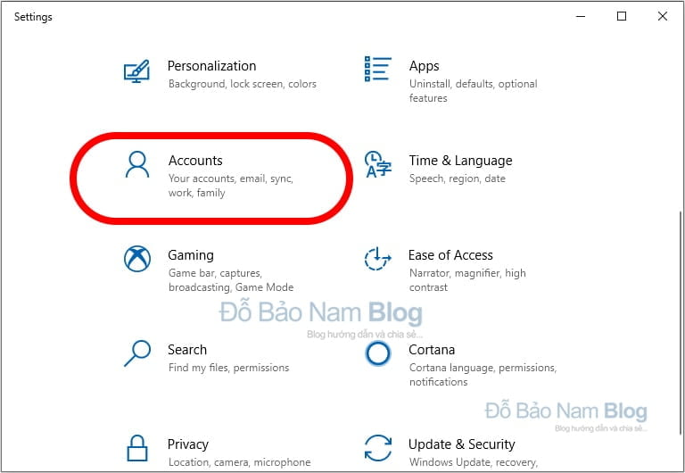 Để xóa mậ khẩu máy tính Win 10, bạn cần phải vào Accounts