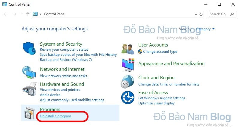 Cách xóa ứng dụng trên máy tính Win 10 bằng Control Panel - b2
