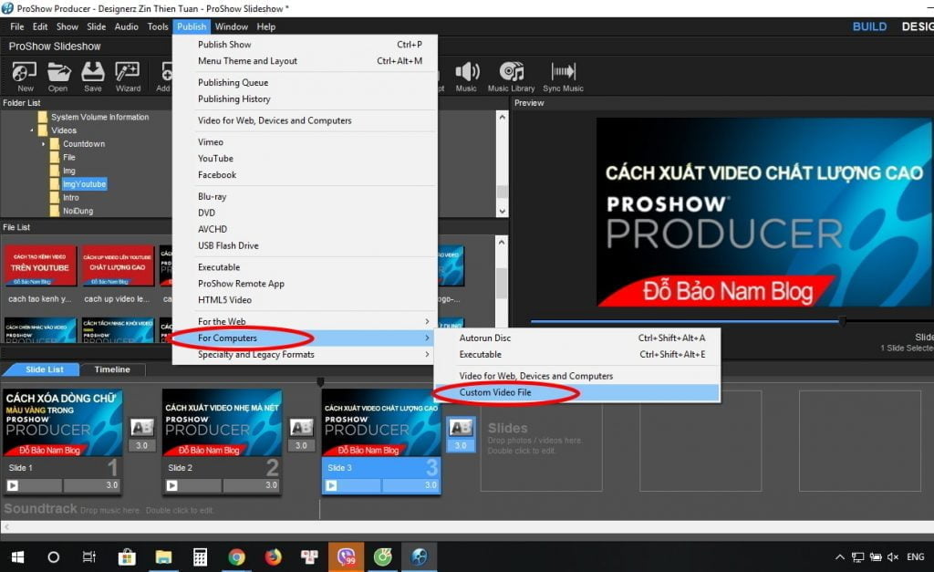 Cách xuất video chất lượng cao trong Proshow Producer - B01