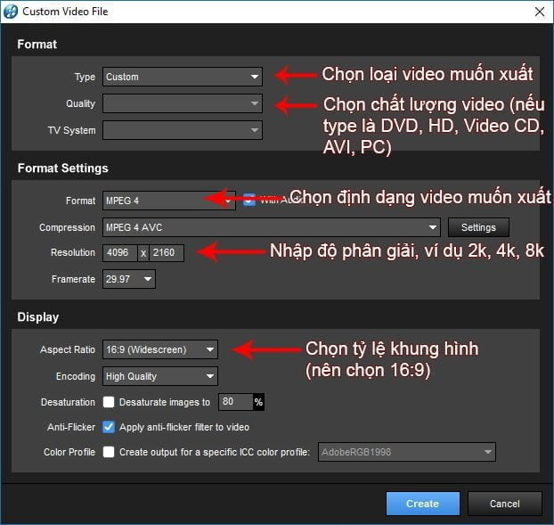 Cách xuất video chất lượng cao trong Proshow Producer - B02