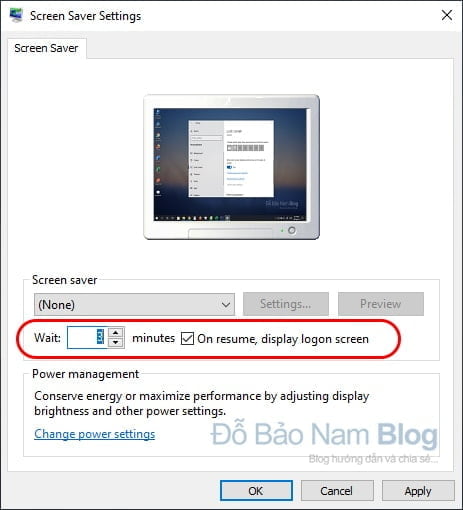 Cách cài đặt khóa màn hình máy tính Win 10 tự động - Bước 03