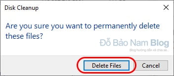 Xác nhận xóa file rác ổ C Win 10