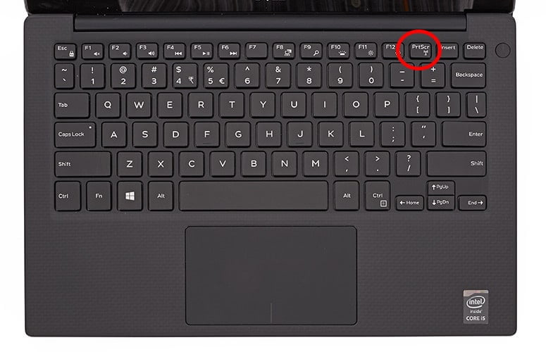 Vị trí của phím Print Screen trên bàn phím laptop