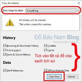 Cách xóa dữ liệu duyệt web trên Firefox