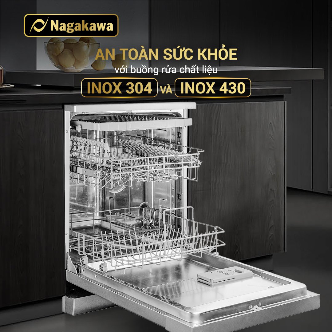 Đánh giá sản phẩm Máy rửa bát 14 bộ cao cấp Nagakawa NK13D02M