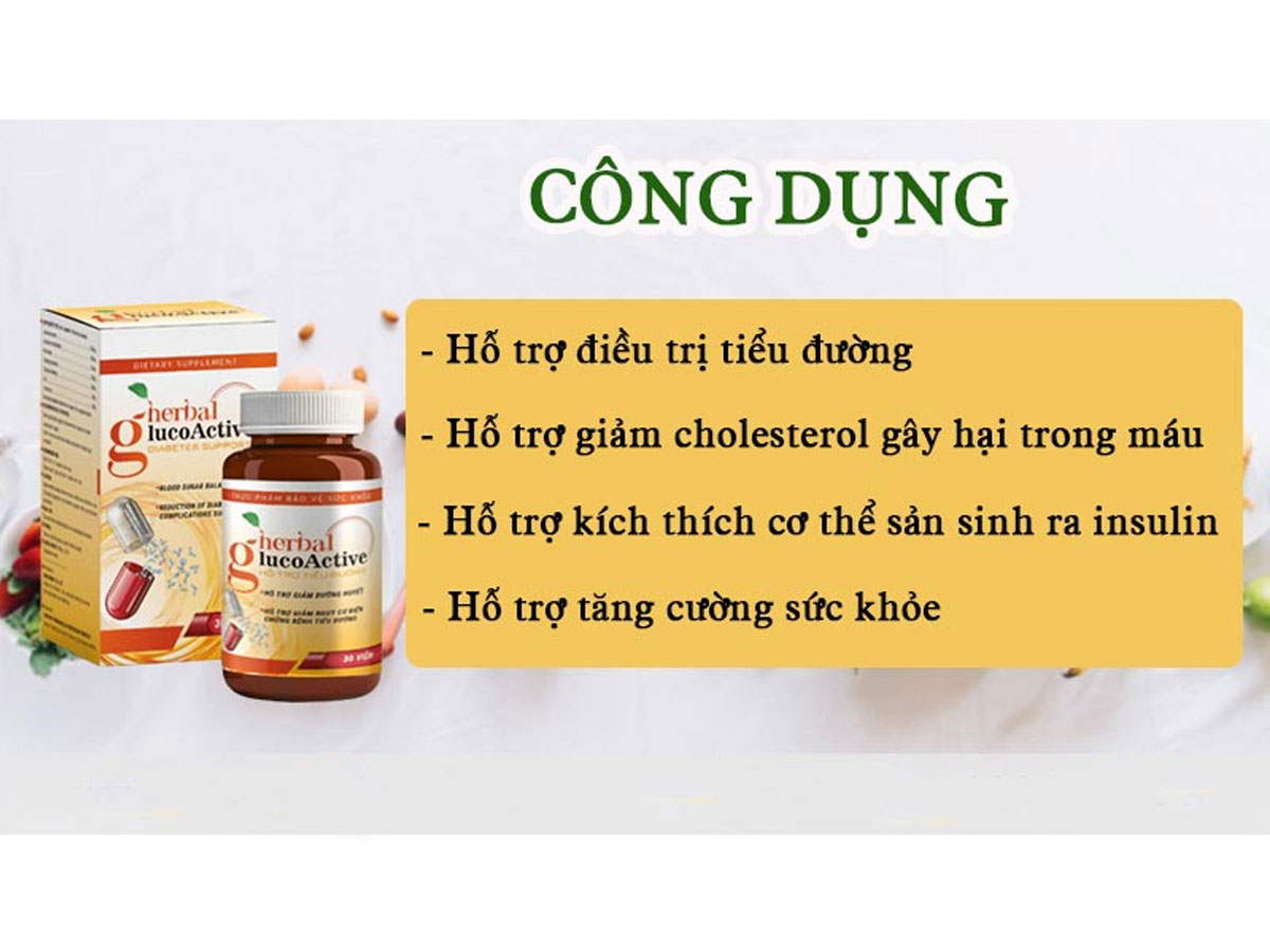 Herbal Glucoactive Hỗ trợ điều trị bệnh tiểu đường